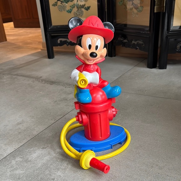 Disney Other - Vintage Arco Disney Mickey Mouse Firefighter Toy - Red, Blue, Yellow